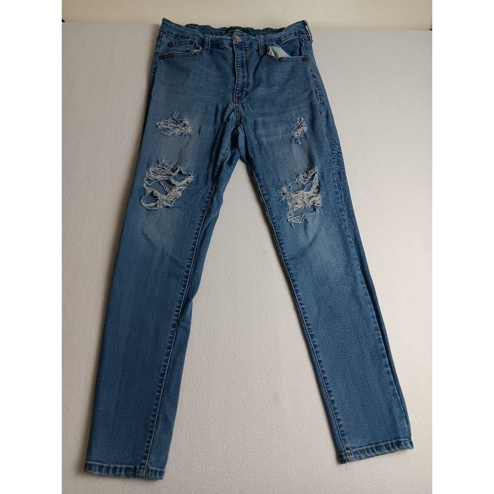 Aeropostale High Rise Curvy Jegging 14 Reg Distressed Skinny Jeans Blue